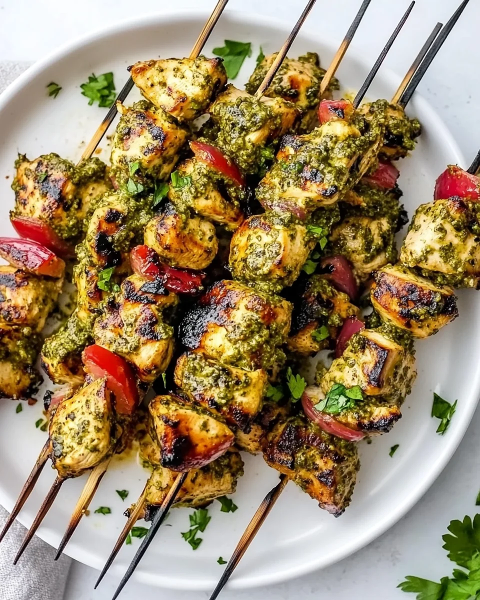 Simple Grilled Chicken Pesto Skewers - additional image