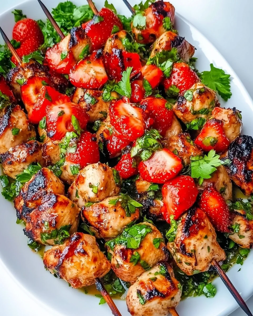 Grilled Chicken Skewers with Fresh Strawberries - additional image
