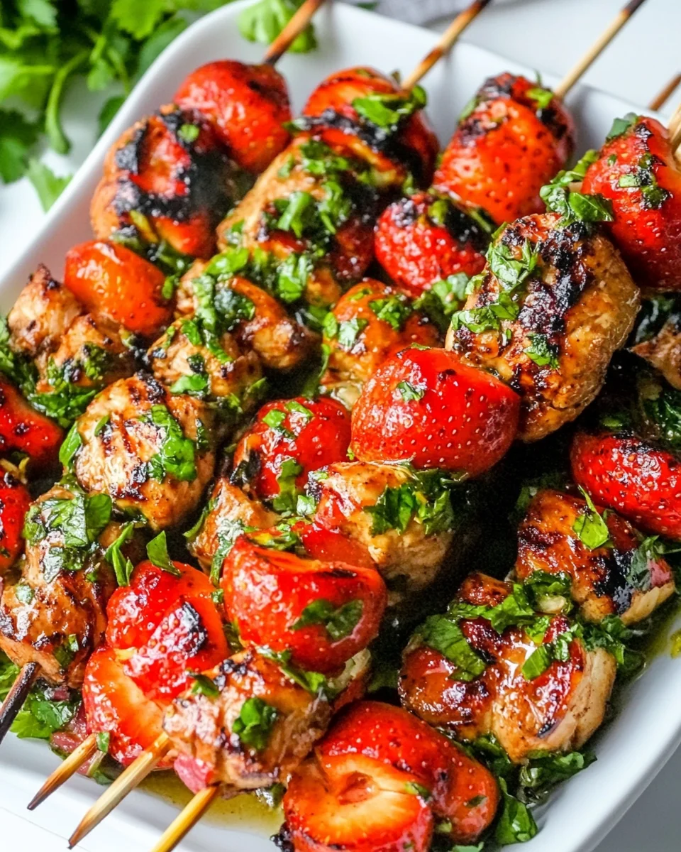 Grilled Chicken Skewers with Fresh Strawberries - additional image