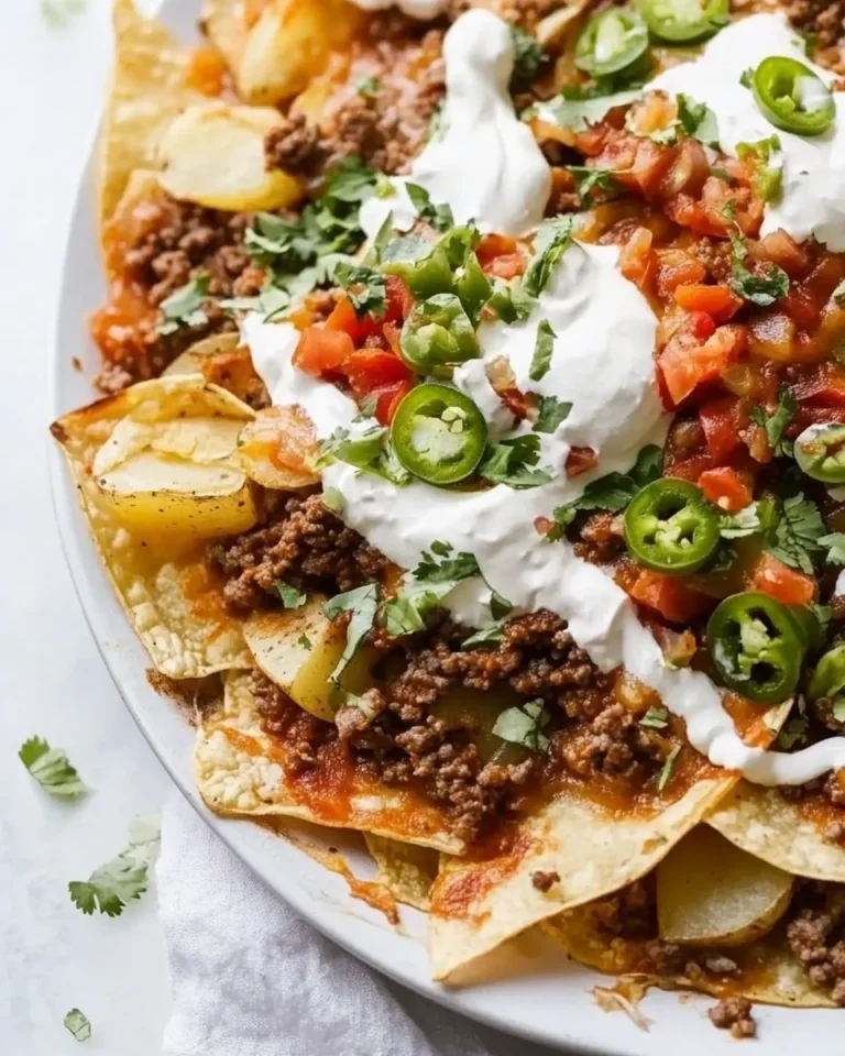 Savory Ground Beef and Potato Nachos