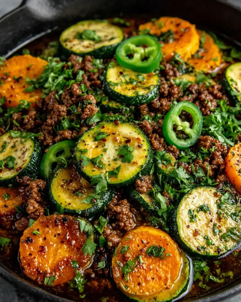 One-Pot Ground Beef Zucchini and Sweet Potato Dinner