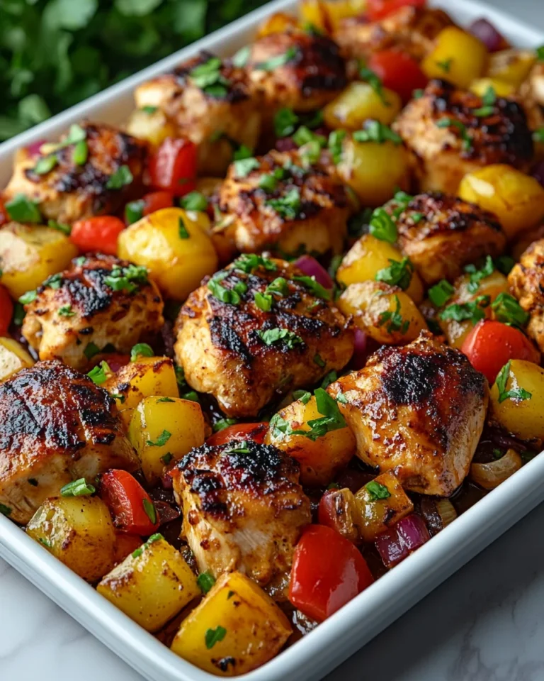 Flavor-Packed Hawaiian Chicken Sheet Pan Dinner