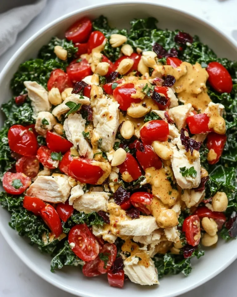 Healthy Kale Chicken Salad With Honey Chipotle Dressing