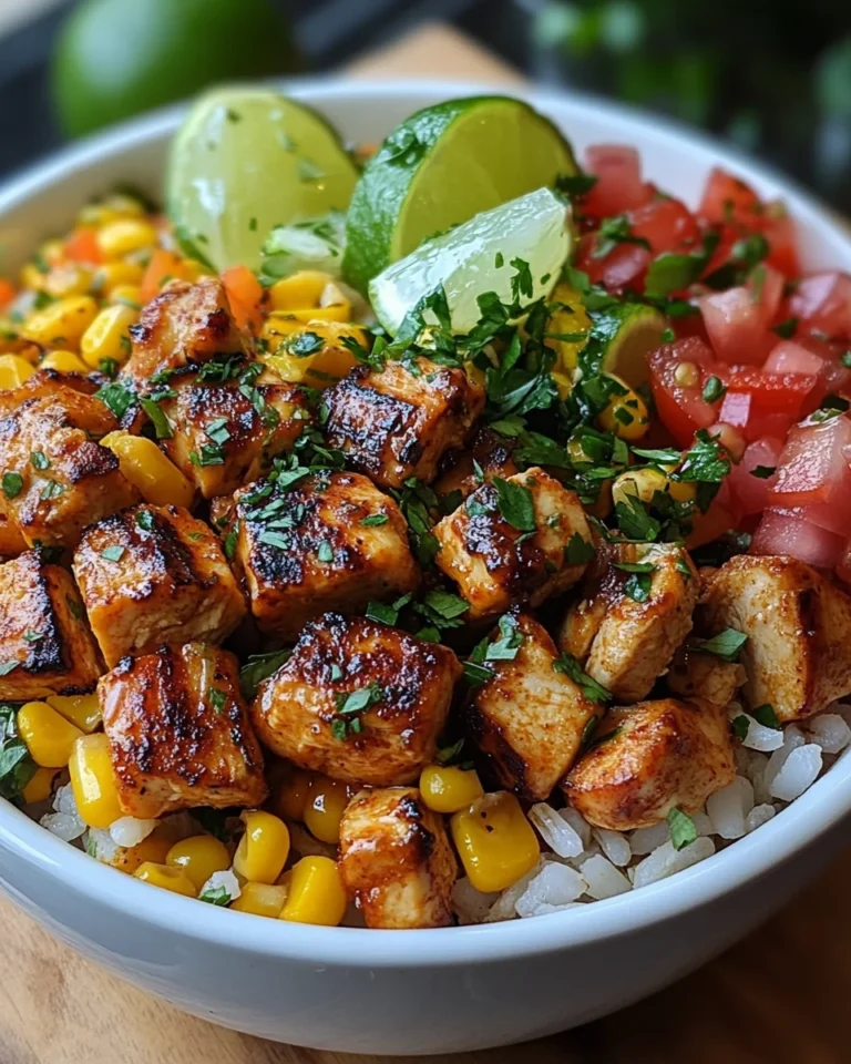 One-Pot Creamy Street Corn Chicken Rice Bowl