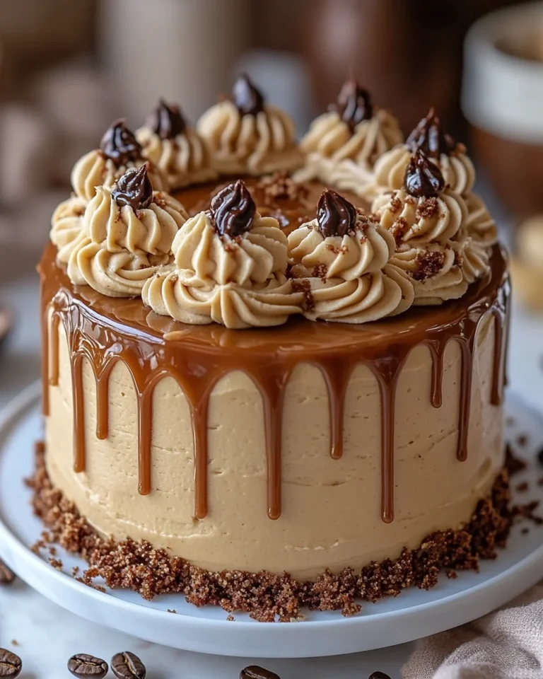 Creamy Caramel Coffee Buttercream Cake From Scratch