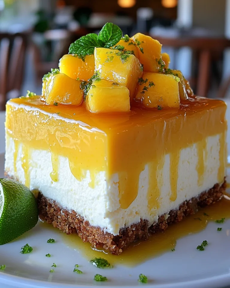 Creamy Mango Key Lime Cheesecake No-Bake Delight