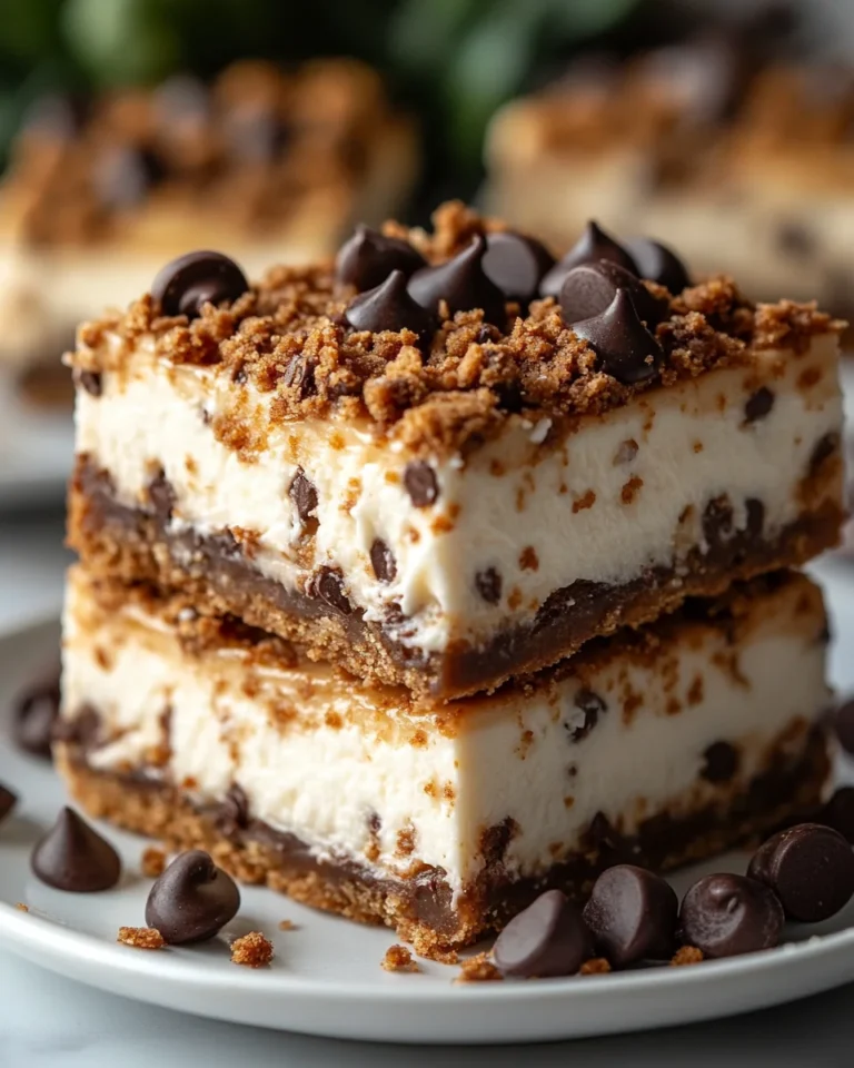 Creamy No-Bake Cookie Dough Cheesecake Bars