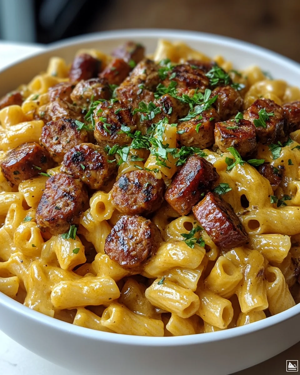 One-Pot Smoky Cheddar Chicken and Sausage Pasta