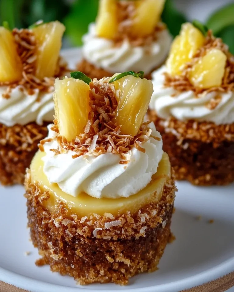 Quick No-Bake Pineapple Coconut Cheesecake Minis