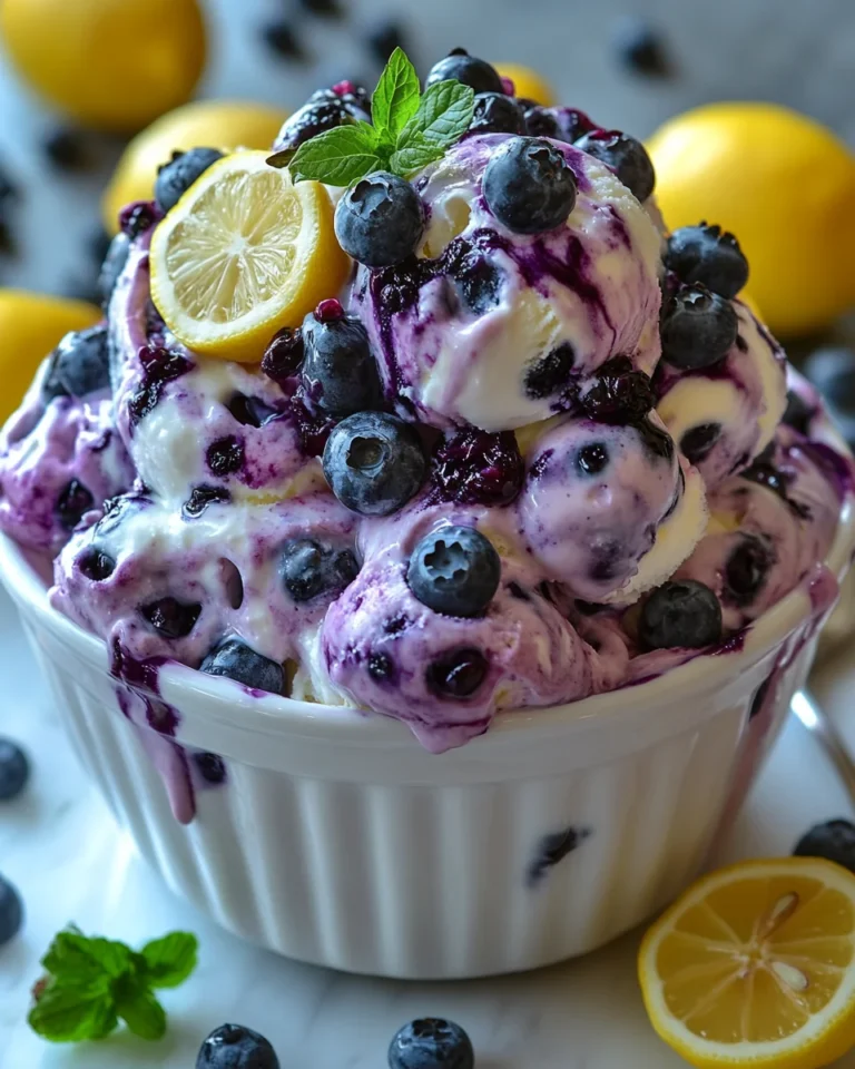 Creamy Blueberry Lemon Ice Cream Delight Homemade Treat