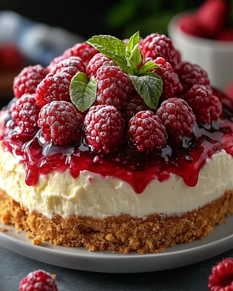 No-Bake Lemon Raspberry Cheesecake Recipe for Summer