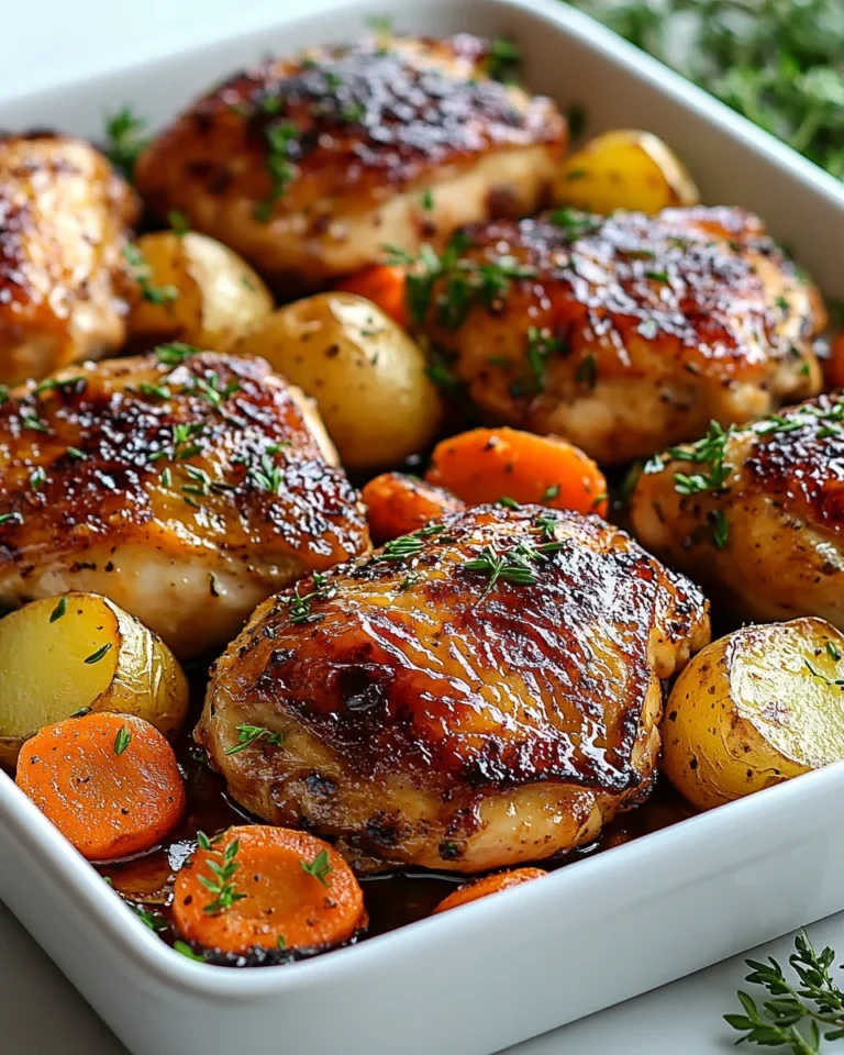 One-Pan Roasted Chicken Thighs with Carrots and Potatoes