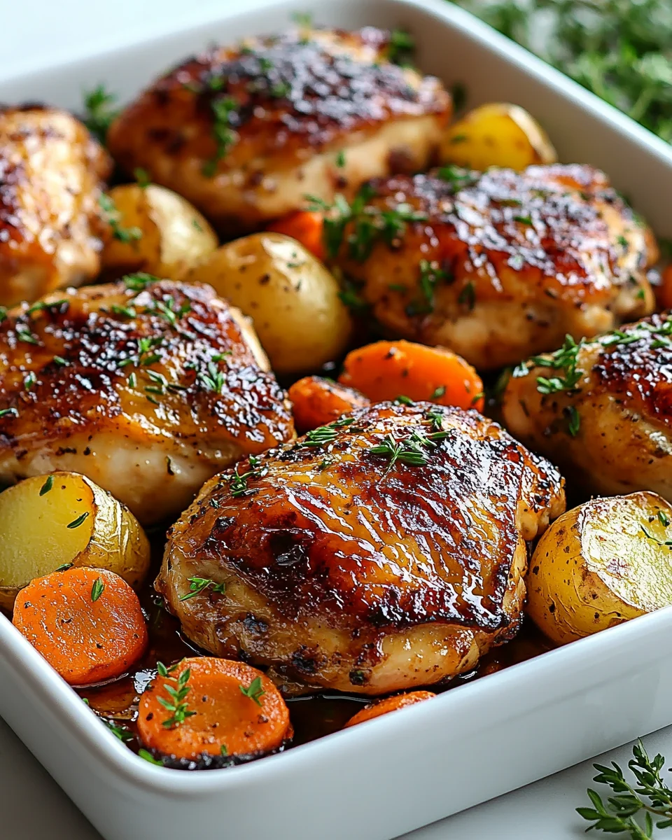 One-Pan Roasted Chicken Thighs with Carrots and Potatoes