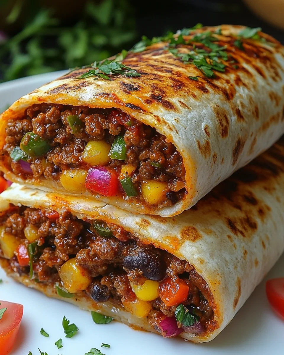 Quick And Easy Sloppy Joe Grilled Burritos