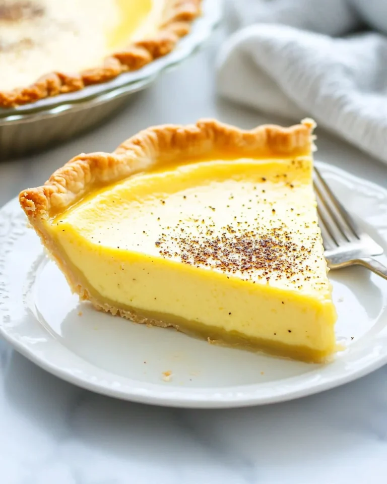 Classic Homemade Amish Custard Pie