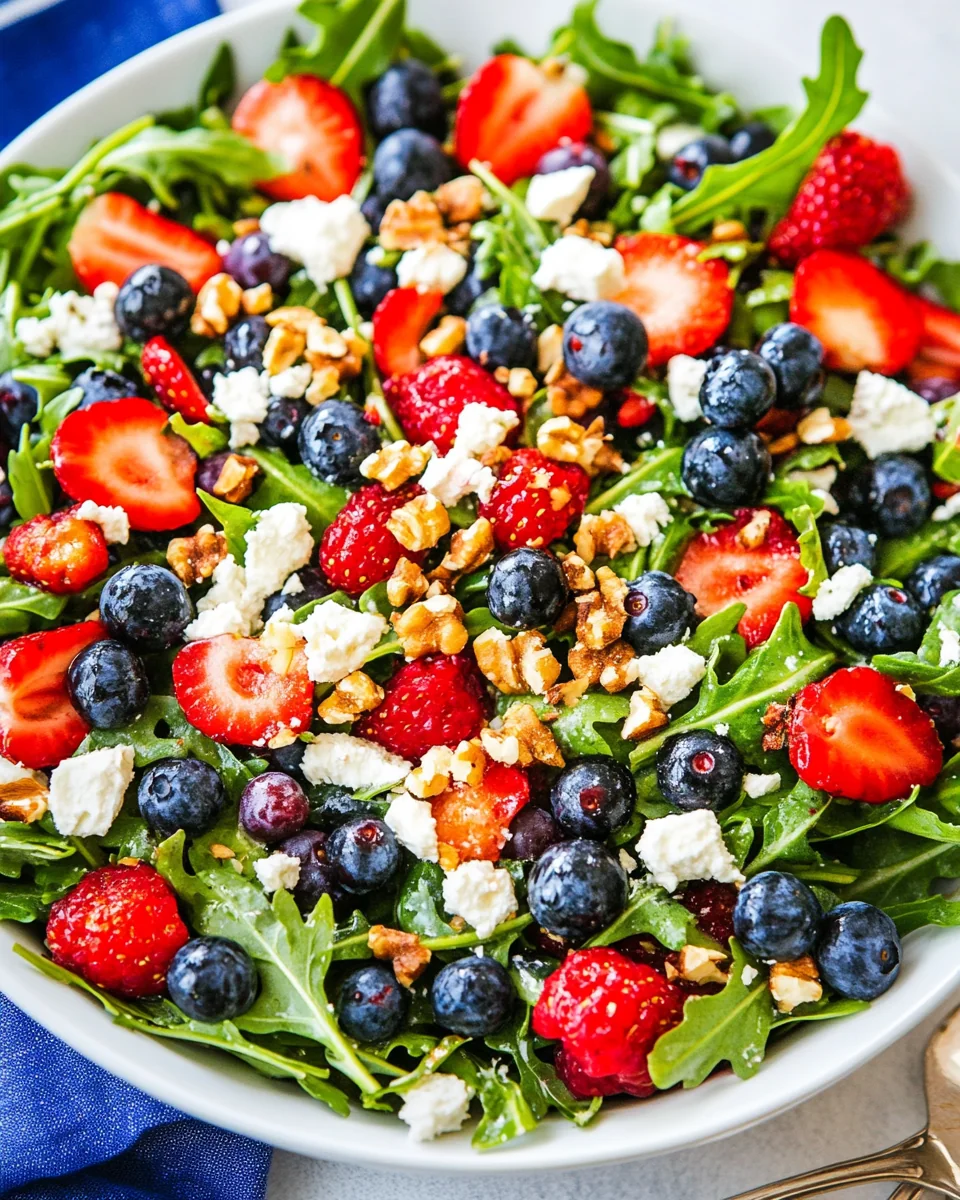 Fresh Arugula Salad With Berries And Simple Vinaigrette - additional image