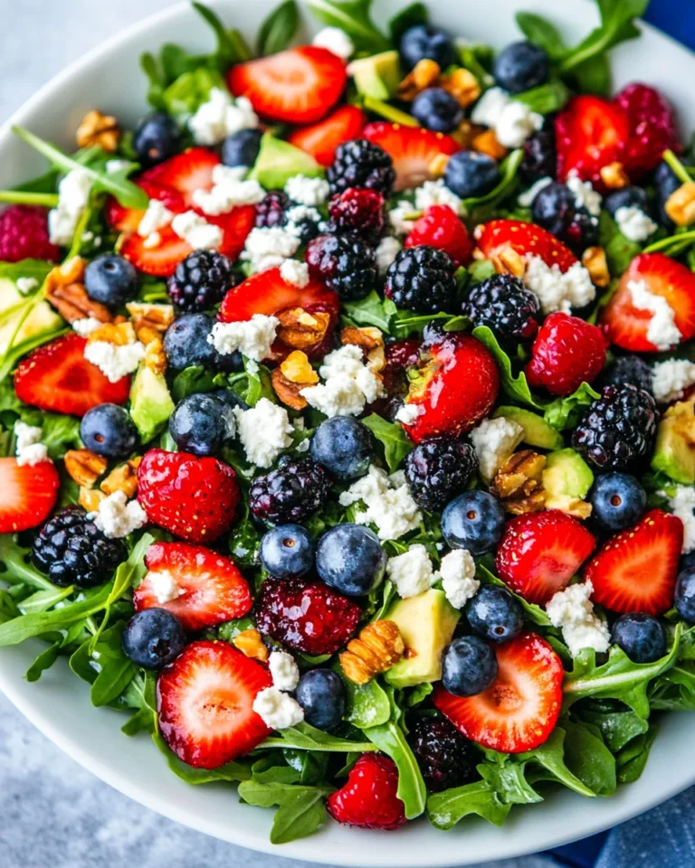 Fresh Arugula Salad With Berries And Simple Vinaigrette