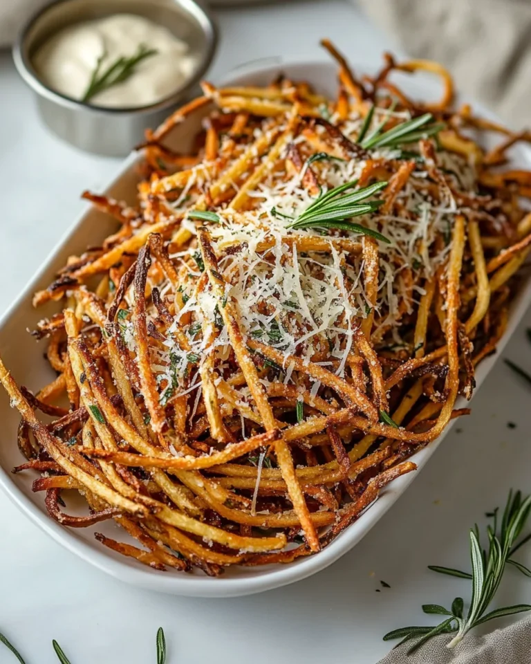 Homemade Parmesan Rosemary Shoestring Fries