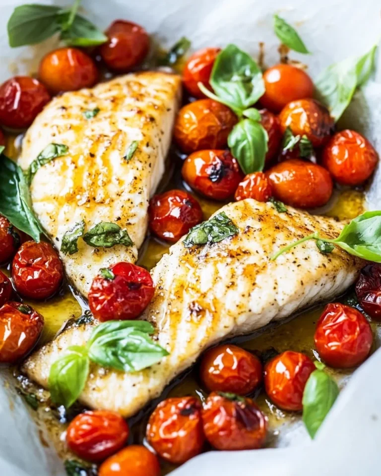 Balsamic Roasted Walleye with Fresh Cherry Tomatoes