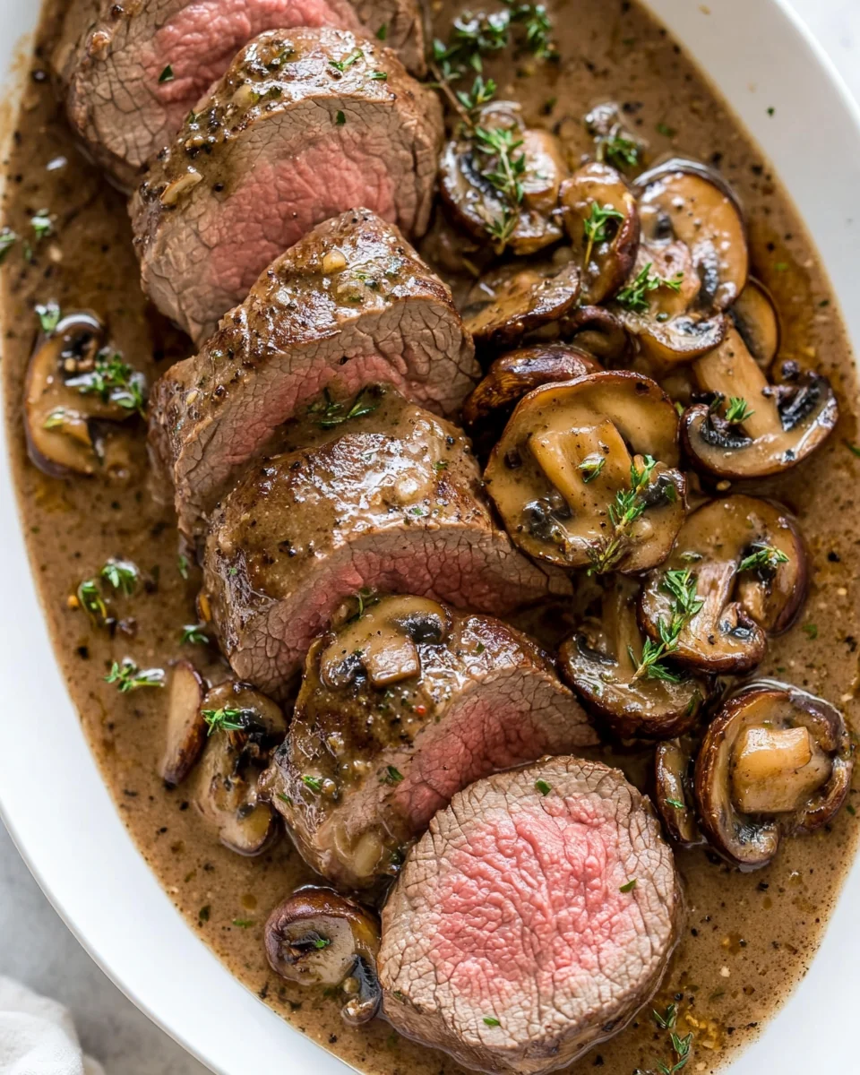 Savory Beef Tenderloin With Creamy Mushroom Sauce - additional image