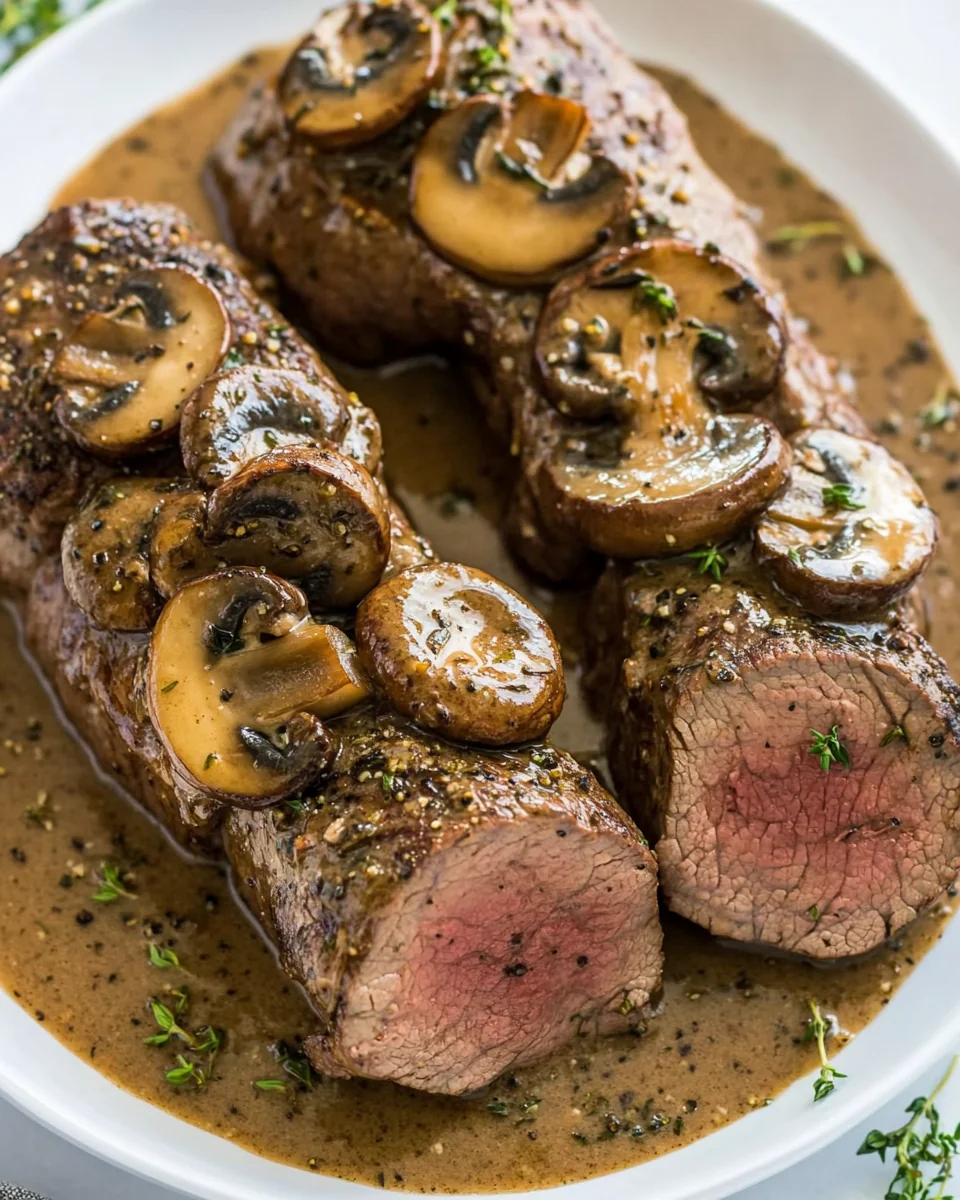 Savory Beef Tenderloin With Creamy Mushroom Sauce - additional image