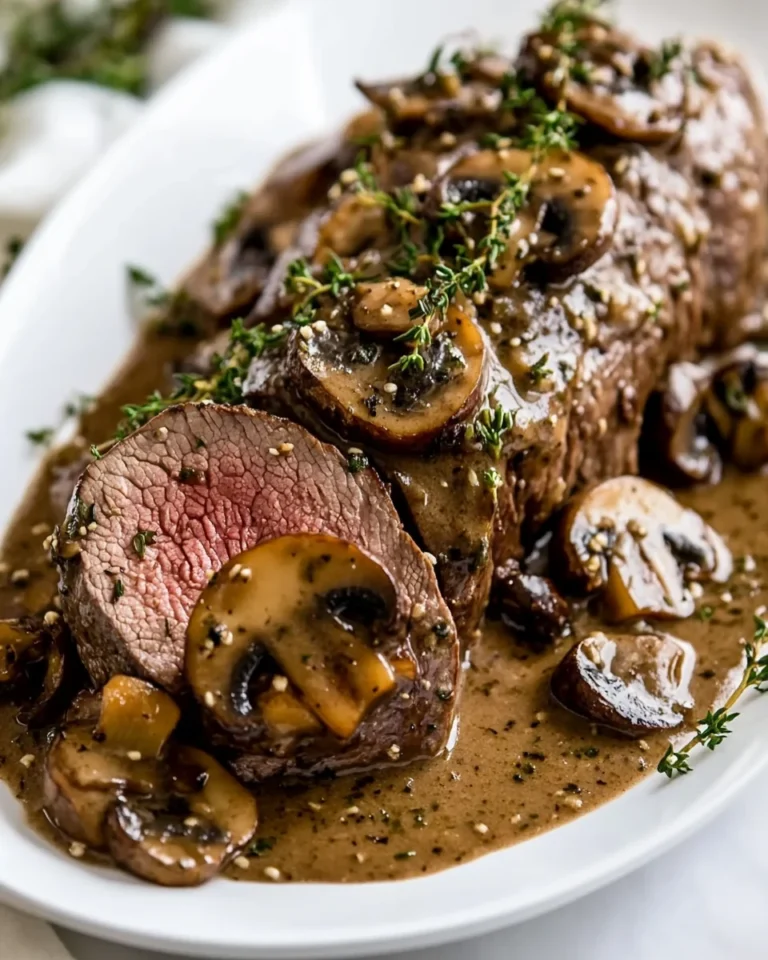 Savory Beef Tenderloin With Creamy Mushroom Sauce