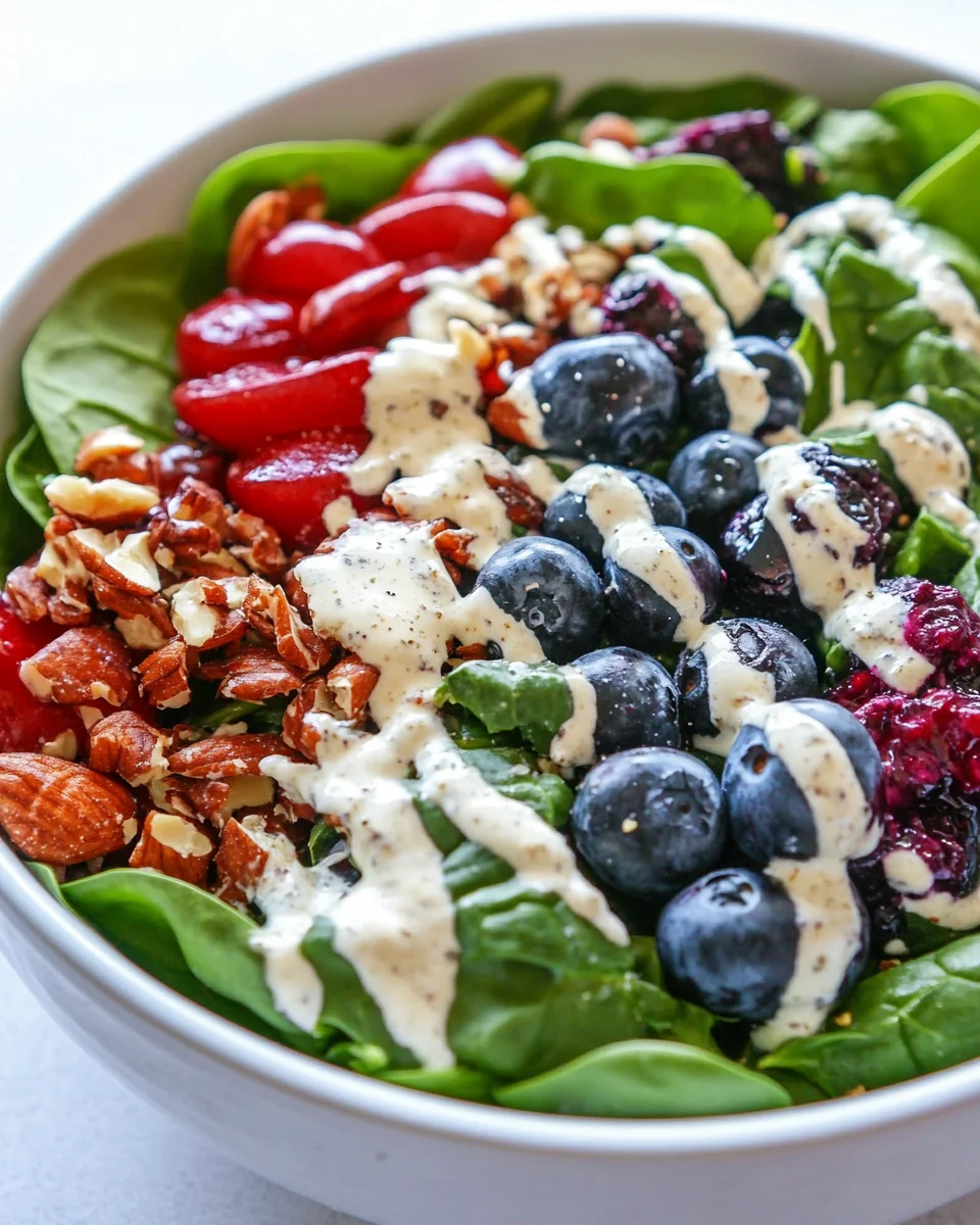 Fresh Blueberry Spinach Salad For A Healthy Meal - additional image