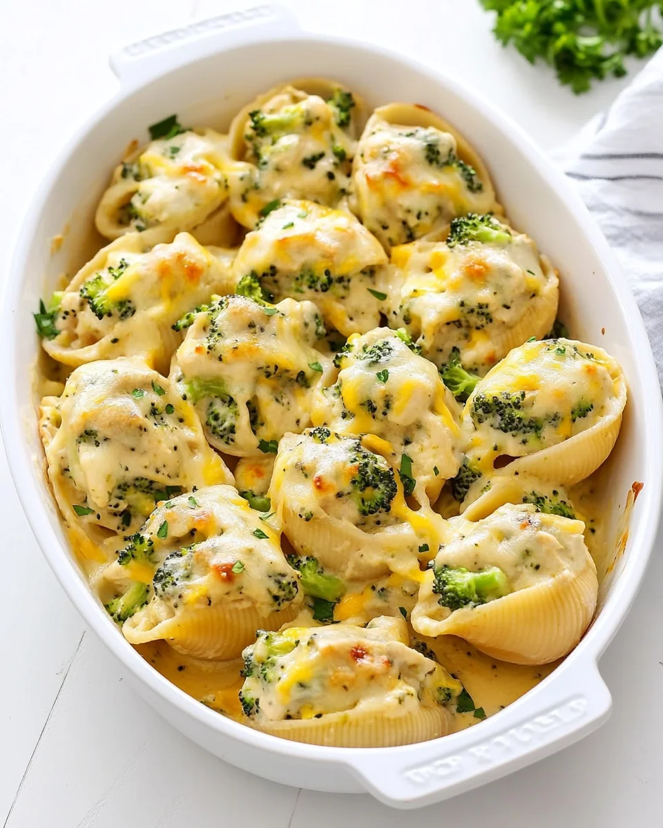 Homemade Chicken Broccoli Stuffed Shells With Fresh Flavor - additional image