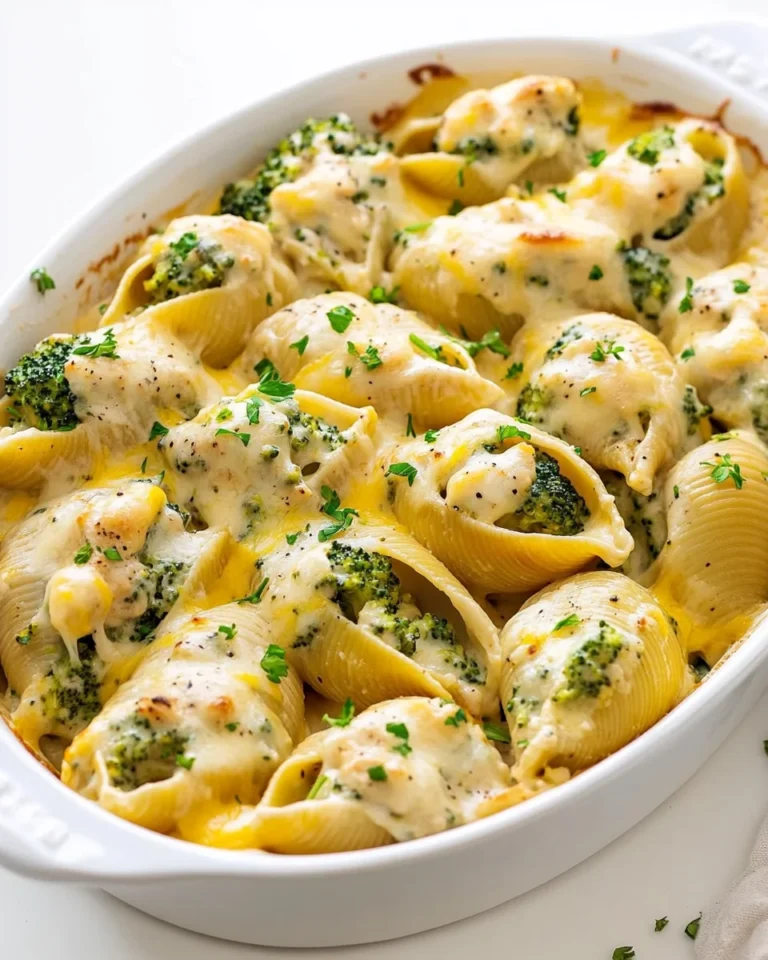 Homemade Chicken Broccoli Stuffed Shells With Fresh Flavor