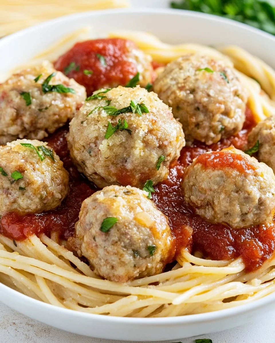 Simple Chicken Meatballs And Spaghetti Dinner - additional image