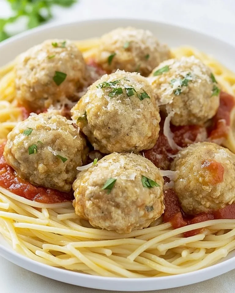 Simple Chicken Meatballs And Spaghetti Dinner