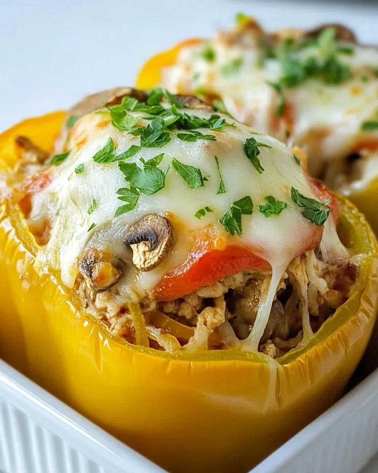 Savory Chicken Mushroom Stuffed Peppers