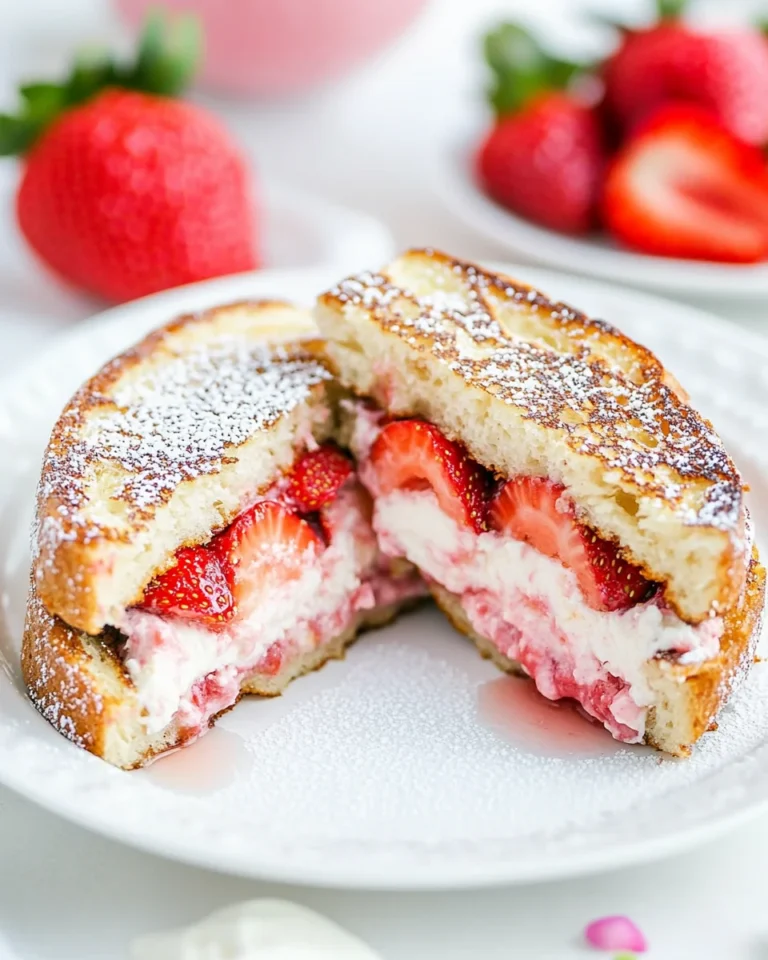 Creamy Strawberry Stuffed French Toast Delight