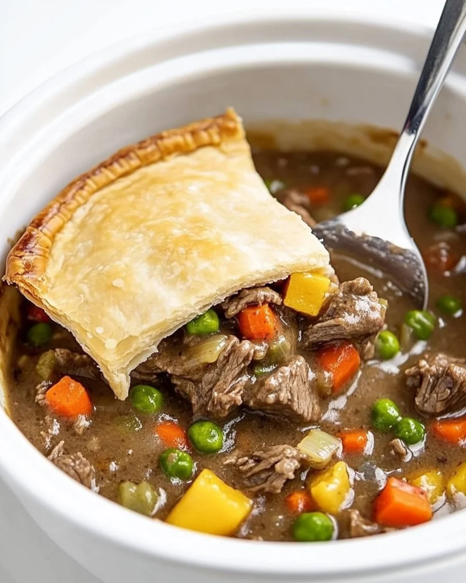 Homemade Hearty Beef Pot Pie in the Crock Pot - additional image