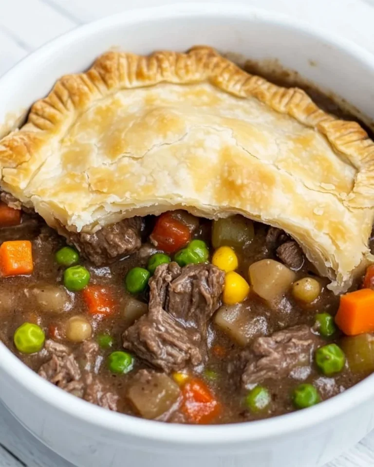 Homemade Hearty Beef Pot Pie in the Crock Pot