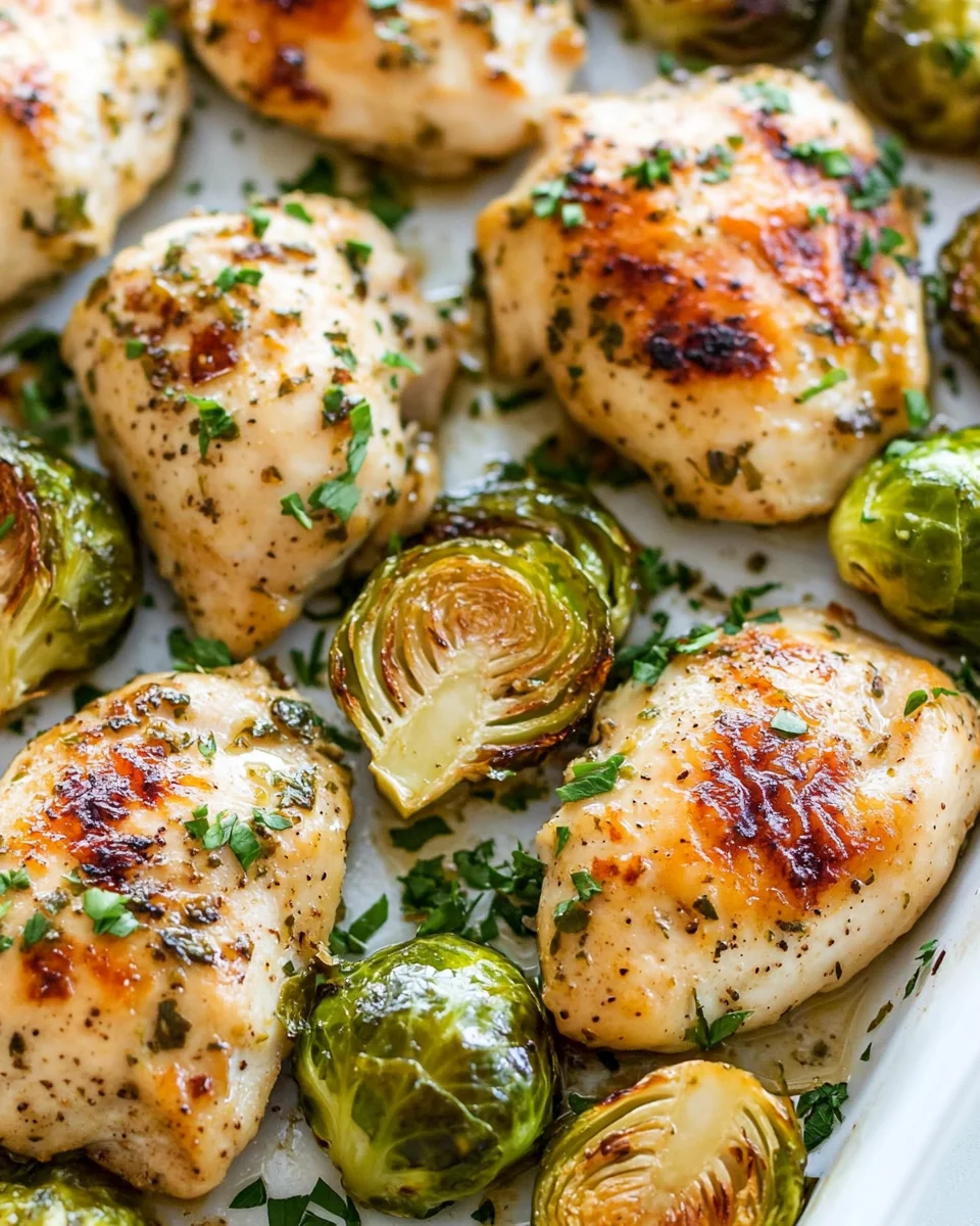 Garlic Dijon Chicken With Crispy Brussels Sprouts Recipe - additional image
