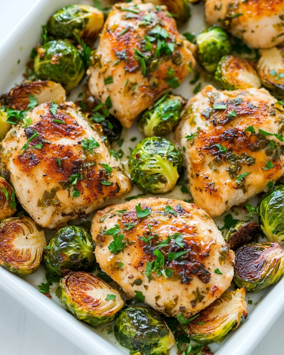 Garlic Dijon Chicken With Crispy Brussels Sprouts Recipe - additional image