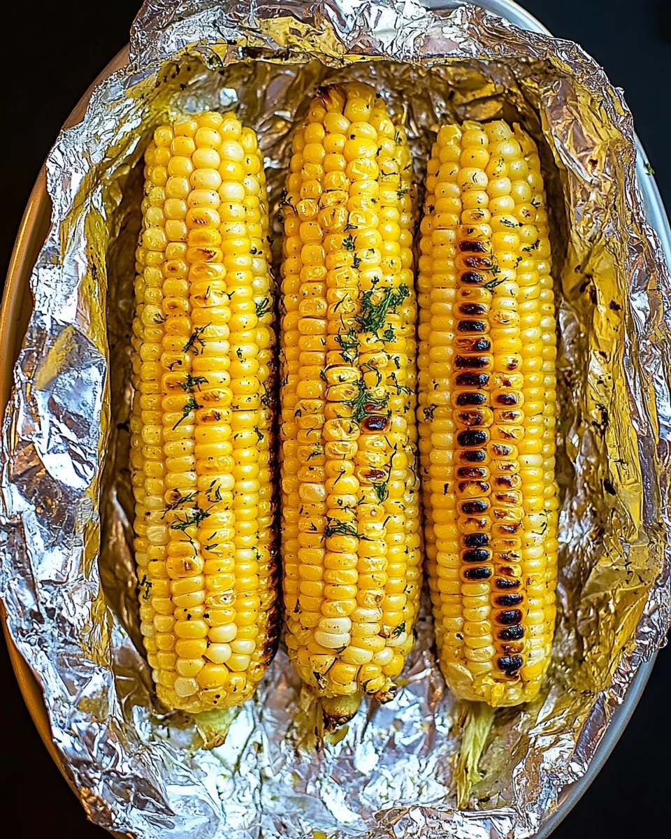 Grilled Corn in Foil with Zesty Lemon Dill Butter - additional image