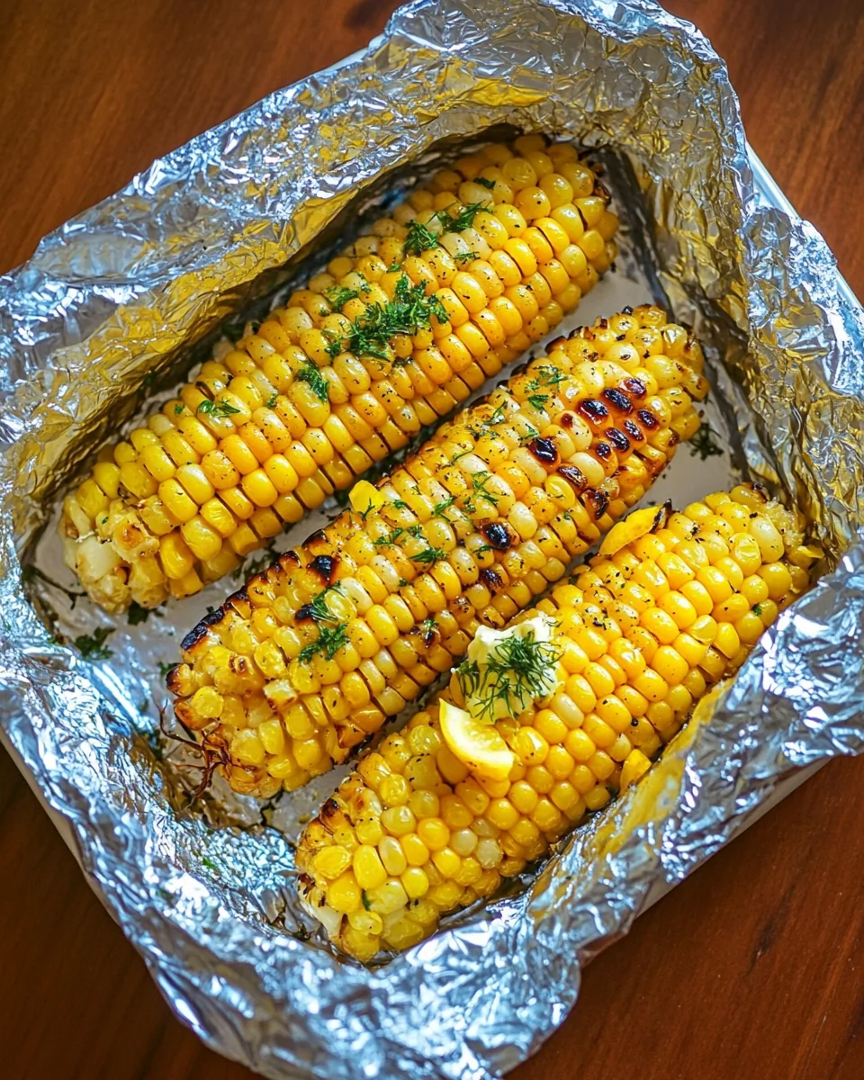 Grilled Corn in Foil with Zesty Lemon Dill Butter - additional image