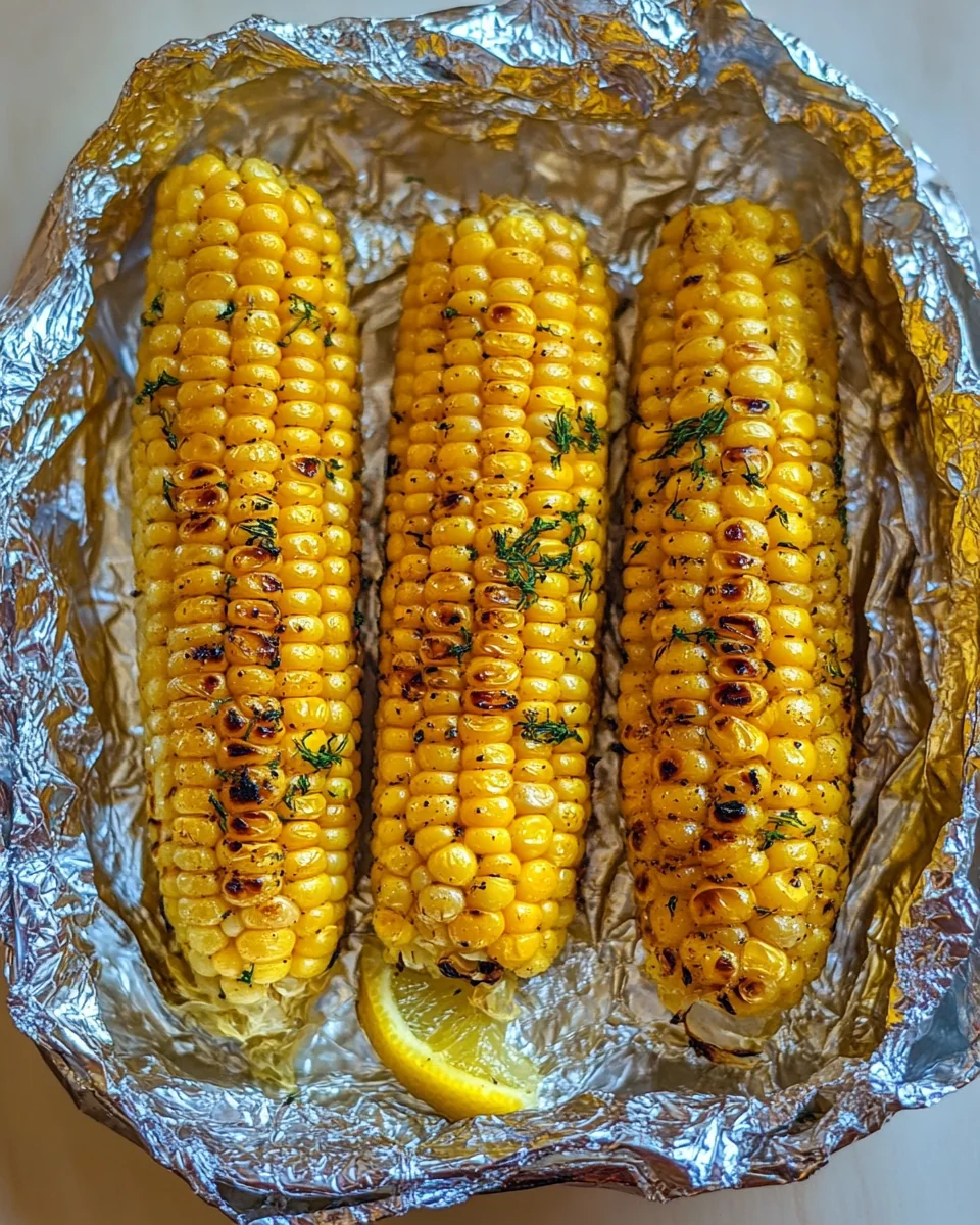 Grilled Corn in Foil with Zesty Lemon Dill Butter - additional image