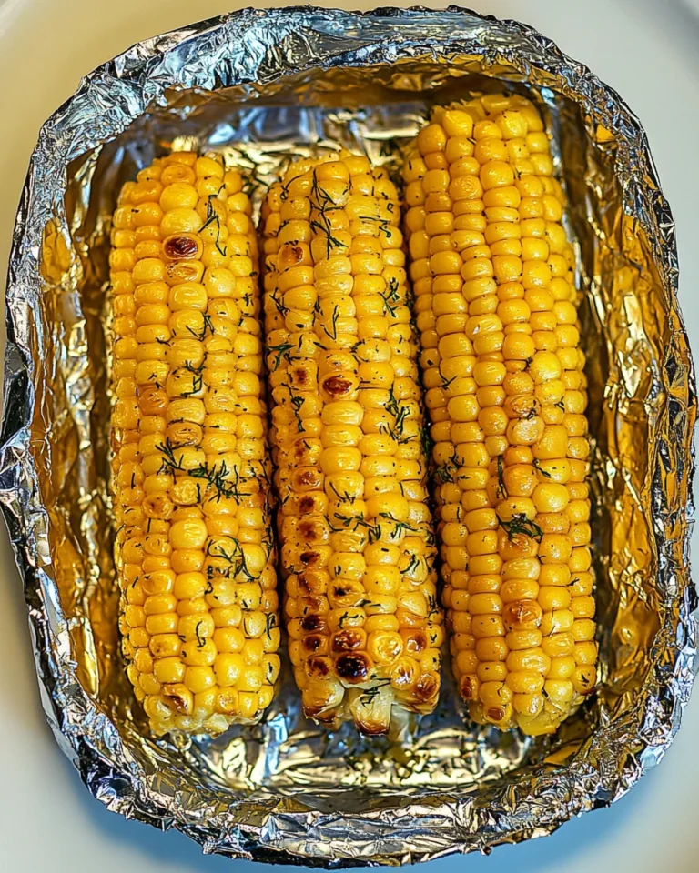 Grilled Corn in Foil with Zesty Lemon Dill Butter