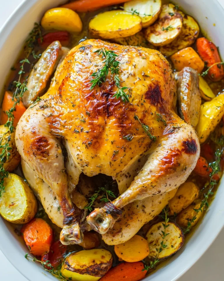 Juicy Roast Chicken with Fresh Vegetables