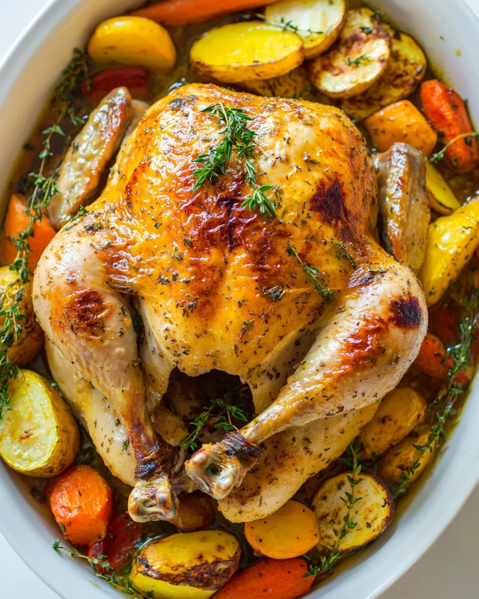 Juicy Roast Chicken with Fresh Vegetables