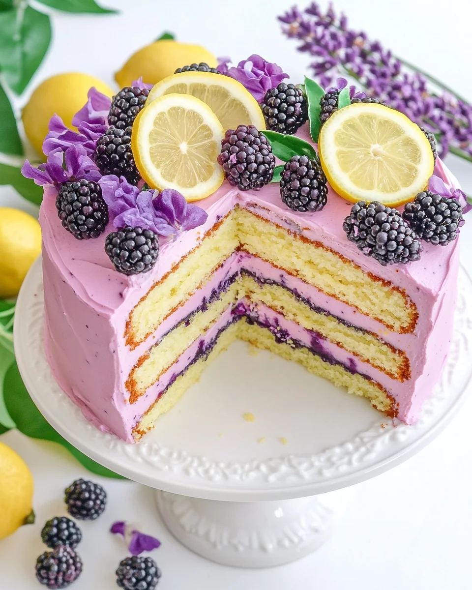 Lavender Lemon Blackberry Cake Made From Scratch - additional image
