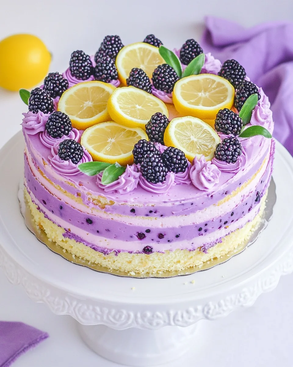 Lavender Lemon Blackberry Cake Made From Scratch - additional image
