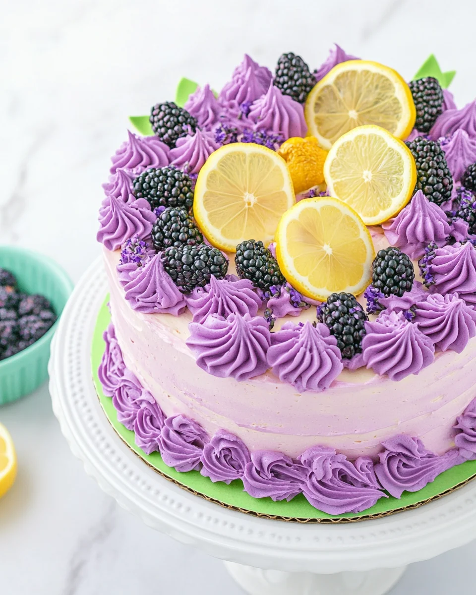 Lavender Lemon Blackberry Cake Made From Scratch - additional image