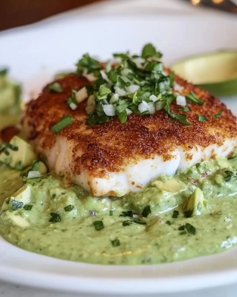 Pan-Seared Cod With Creamy Avocado Sauce