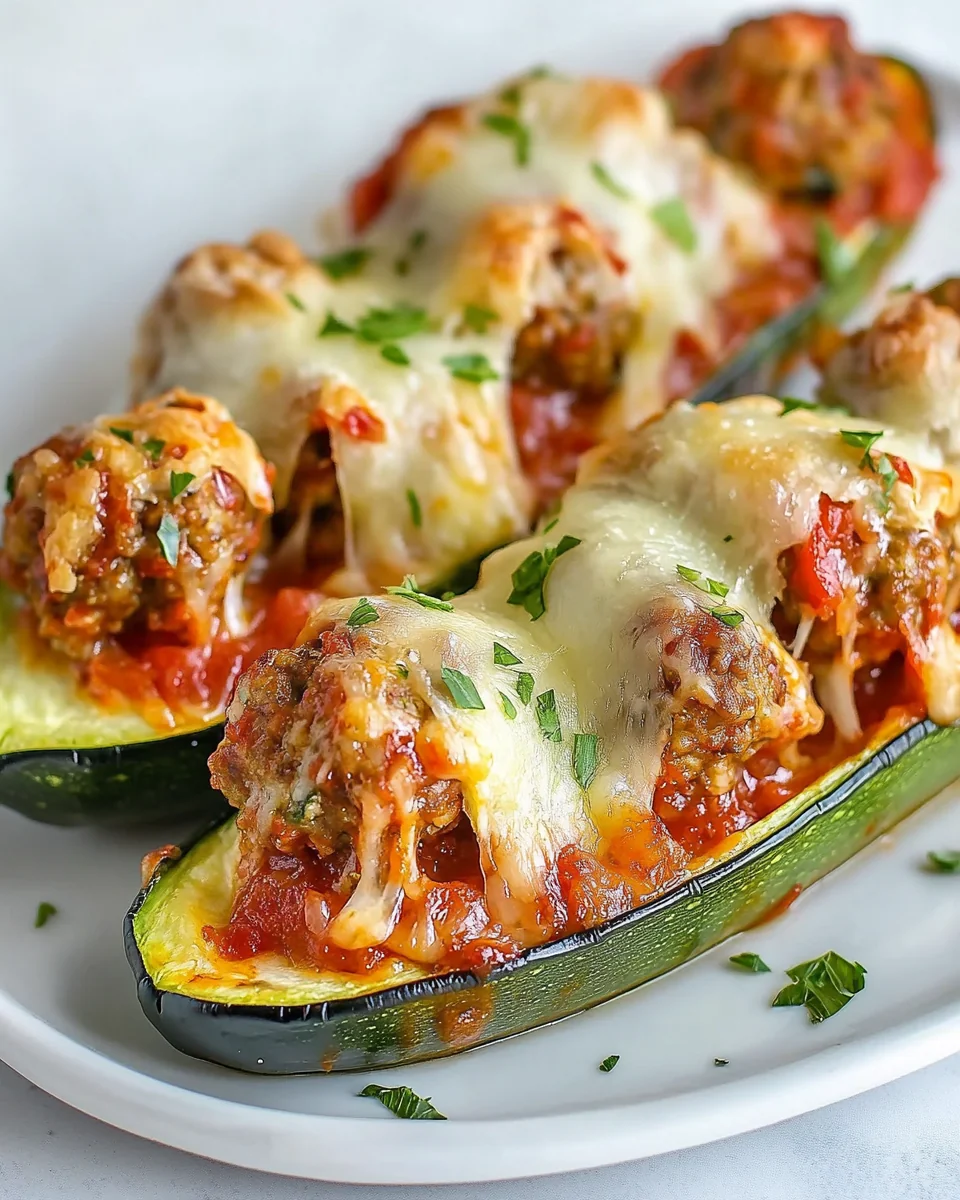Cheesy Meatball Zucchini Boats One-Bowl Comfort Food - additional image