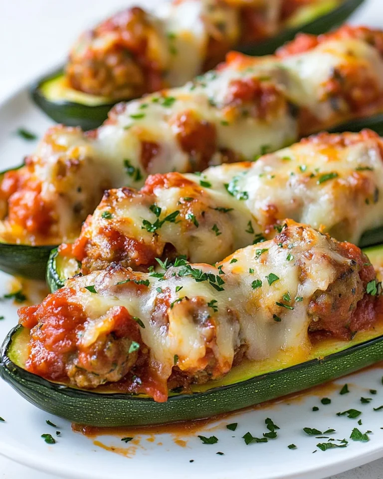 Cheesy Meatball Zucchini Boats One-Bowl Comfort Food