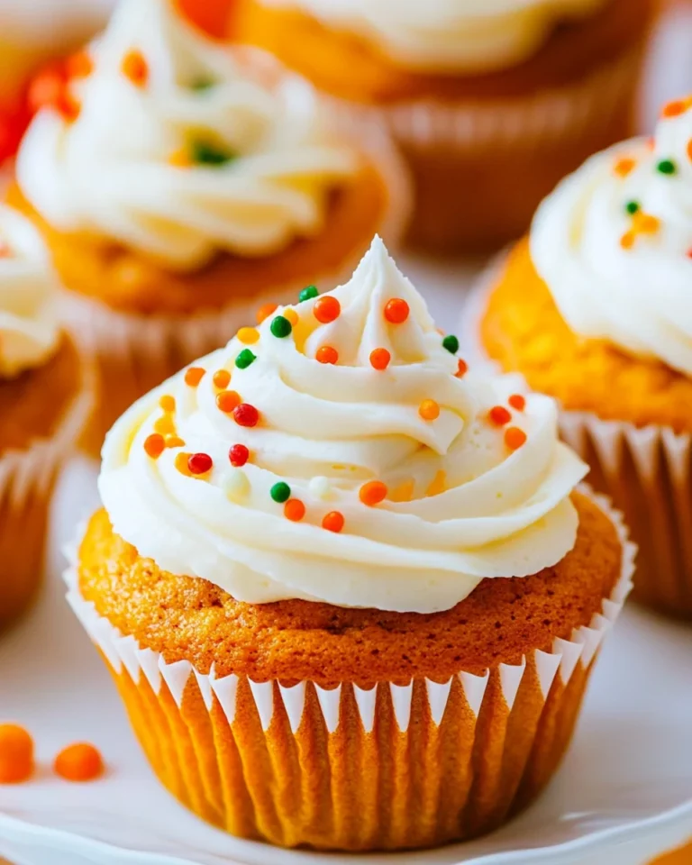 Homemade Pumpkin Cupcakes With Creamy Frosting